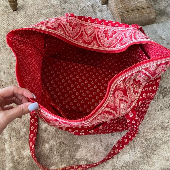 Vera Bradley Red Quilted Tote Bag - Picture 5 of 7